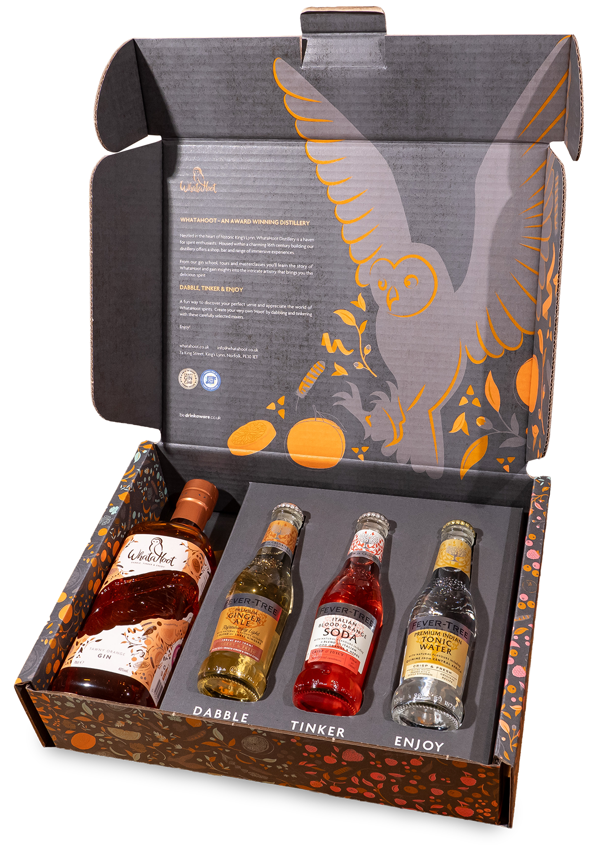 WhataHoot Tawny Orange Gin Gift Box