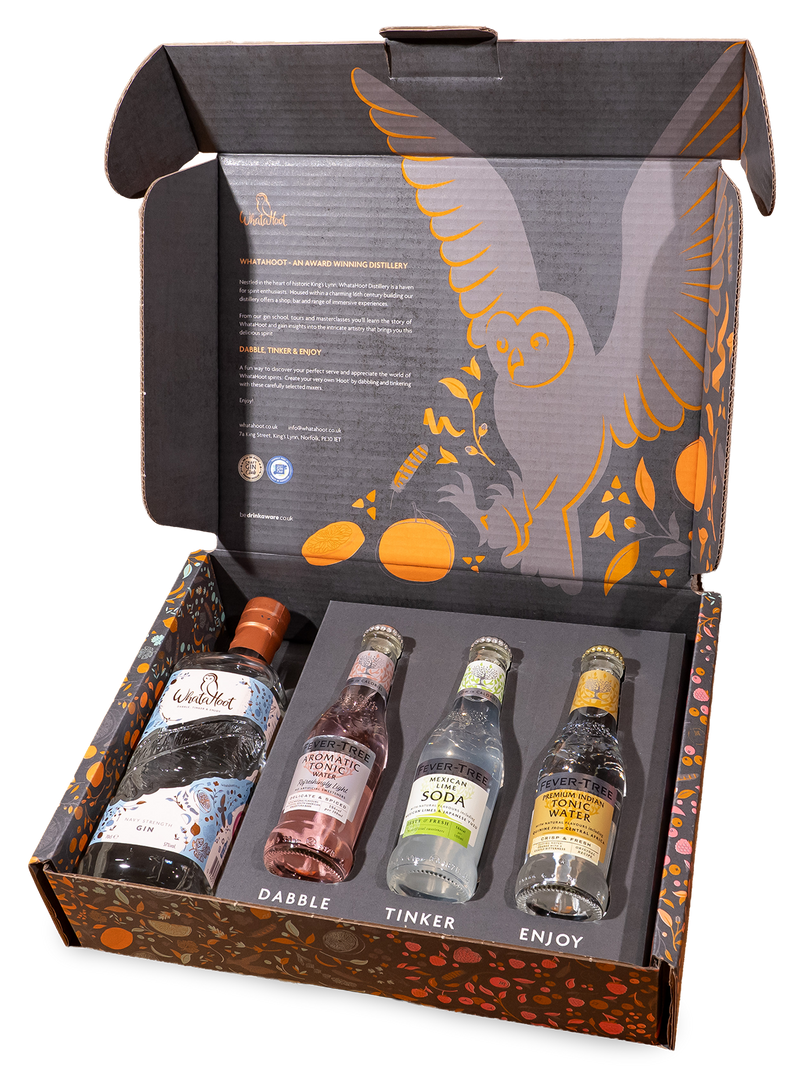 WhataHoot Navy Strength Gin Gift Box