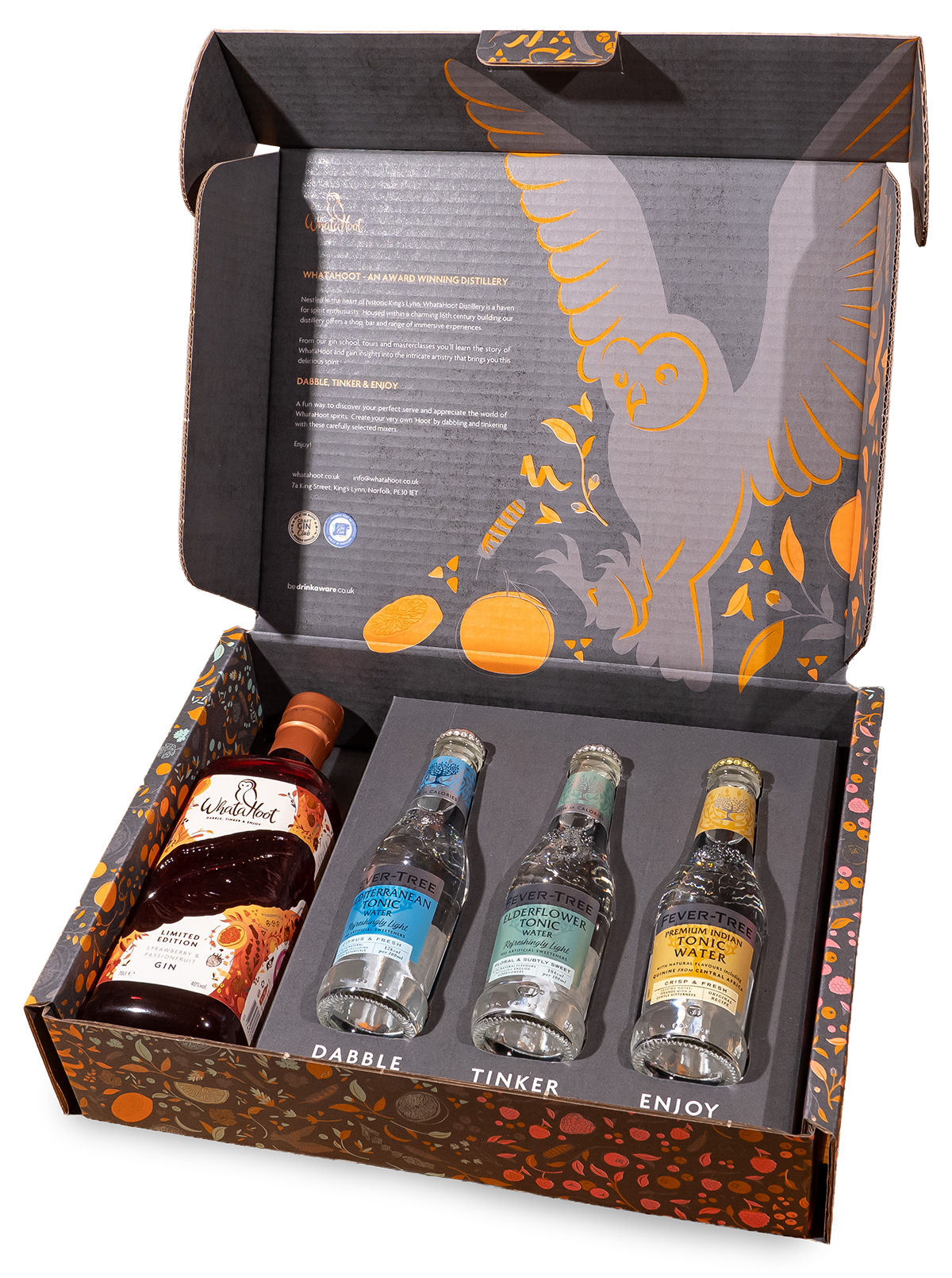 WhataHoot Strawberry and Passionfruit Gin Gift Box