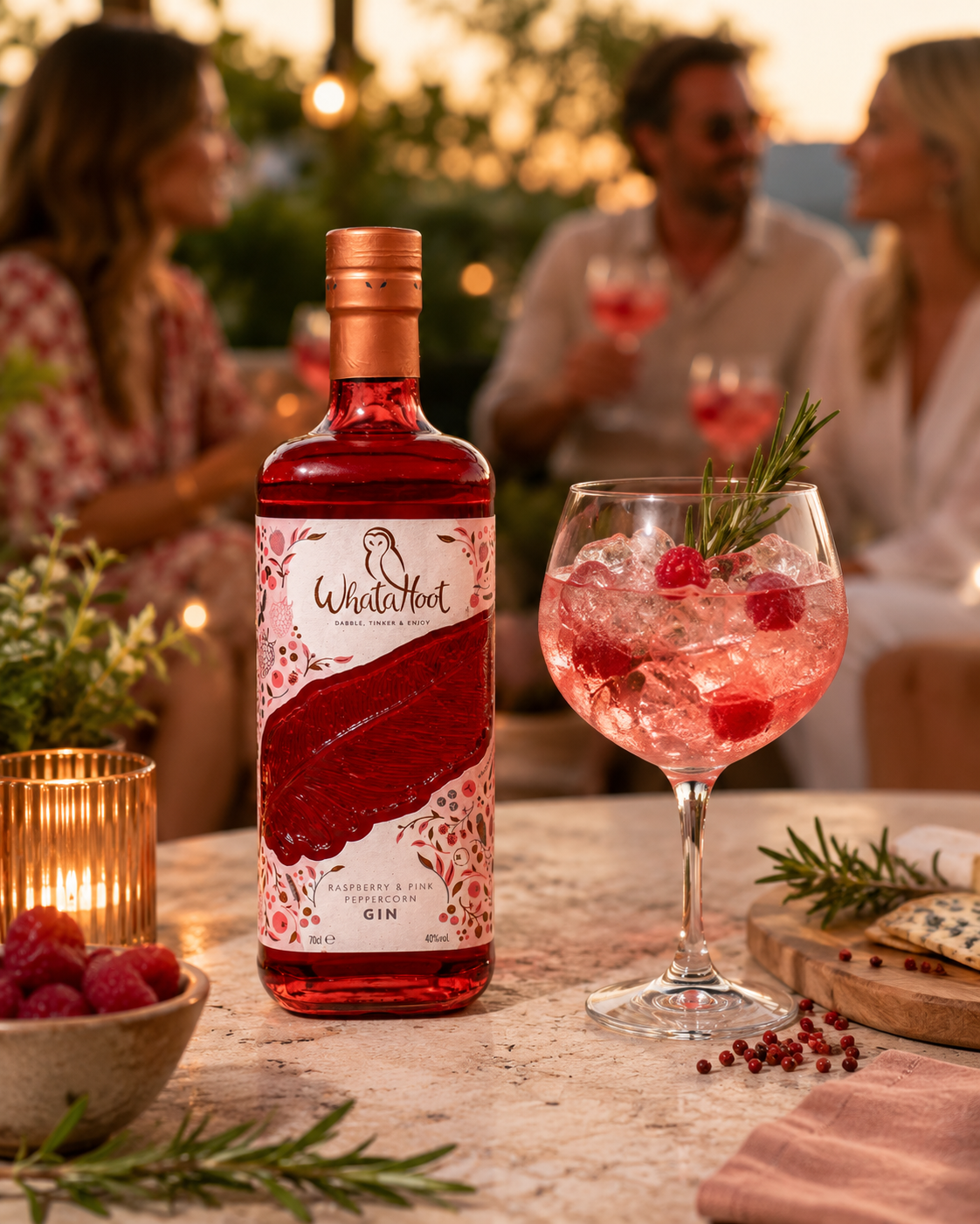 WhataHoot Raspberry & Pink Peppercorn Gin 70cl