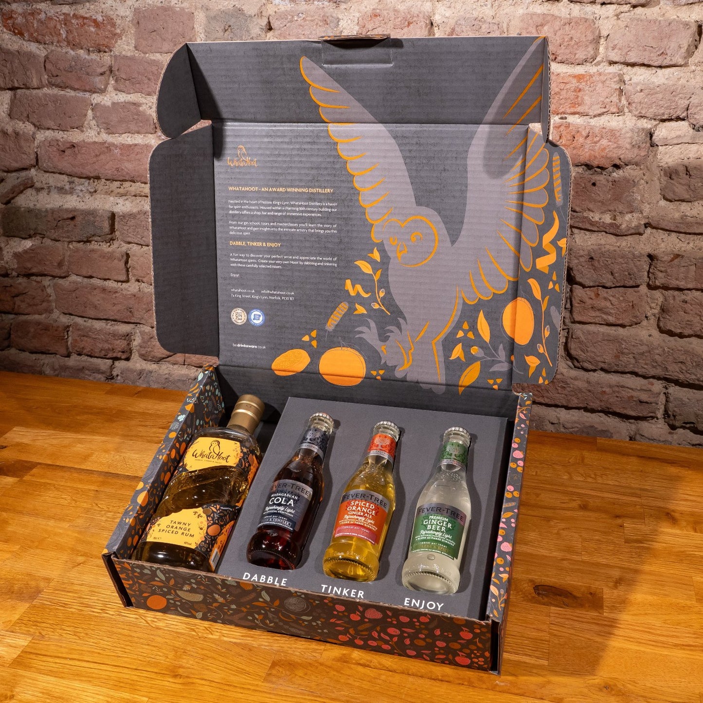 WhataHoot Tawny Orange Spiced Rum Gift Box