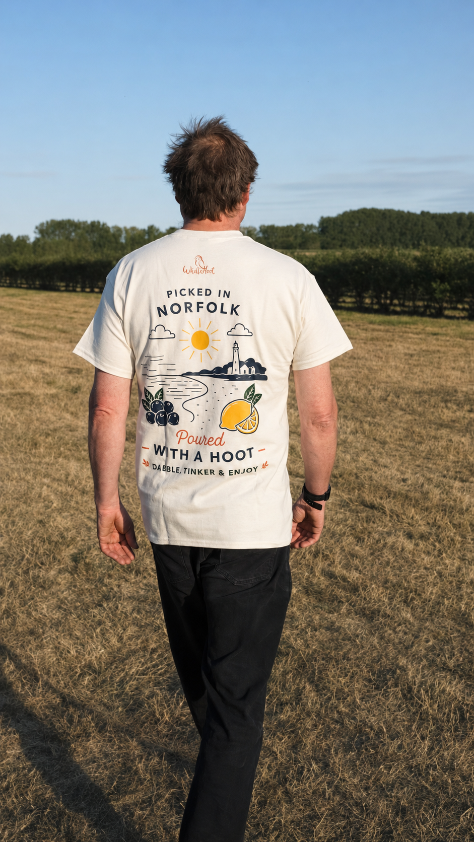 Picked in Norfolk, Distilled with a Hoot T-Shirt