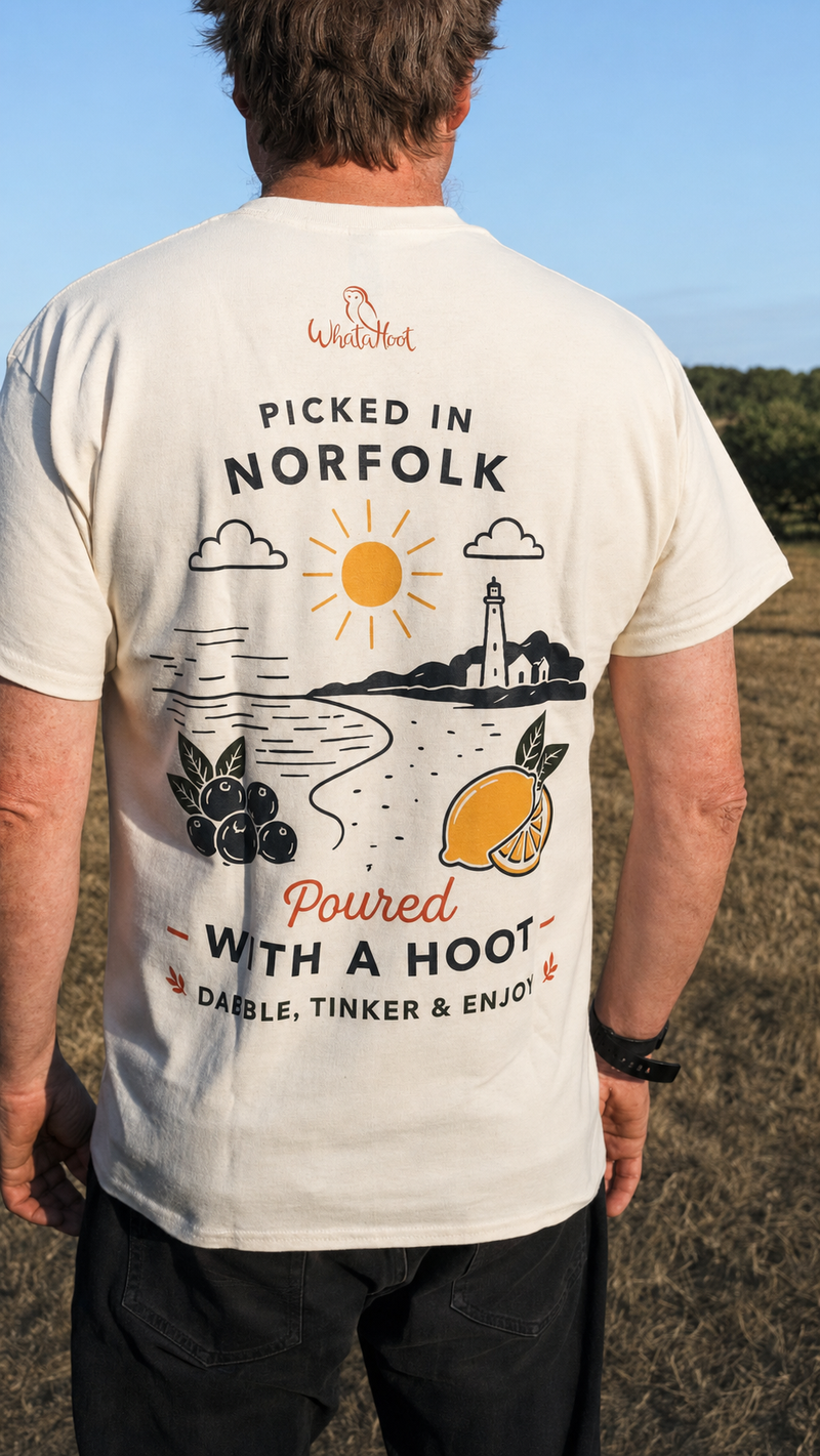Picked in Norfolk, Distilled with a Hoot T-Shirt